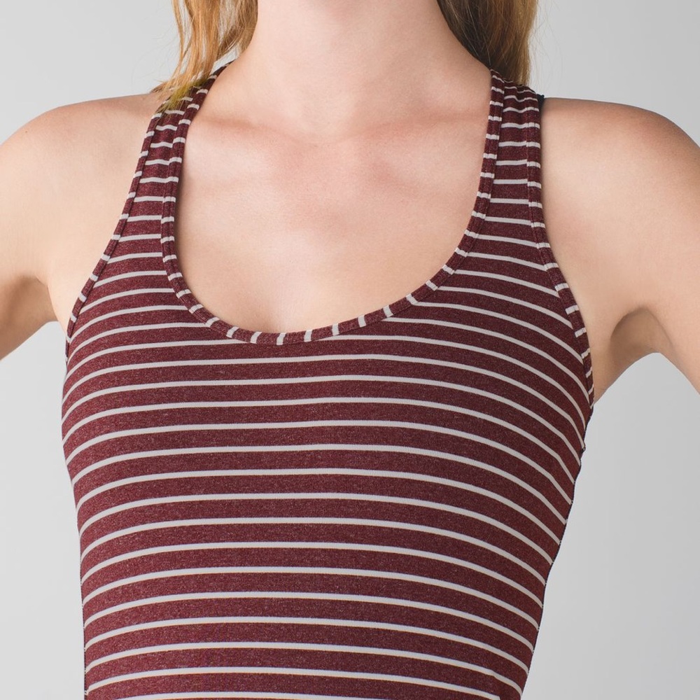 Size 6 Lululemon maroon striped cool racerback